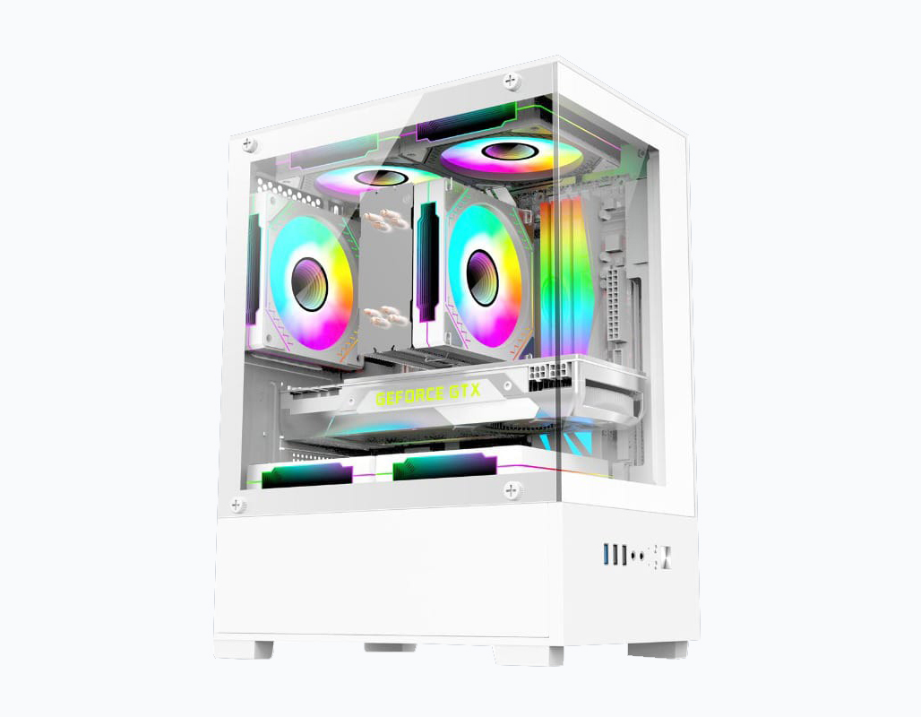 GIGASONIC NEXA VIEW GS190W RGB Gaming PC Casing with 3 RGB Fans & Dual Glass